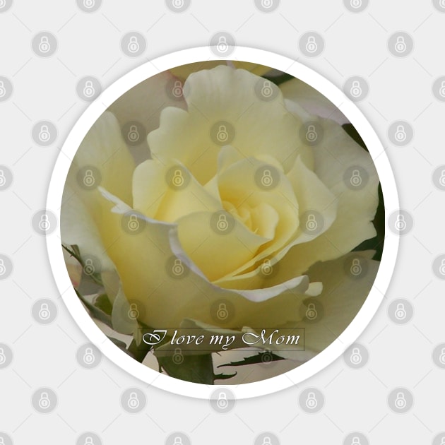 Mom's Yellow Rose Magnet by Art by Caron